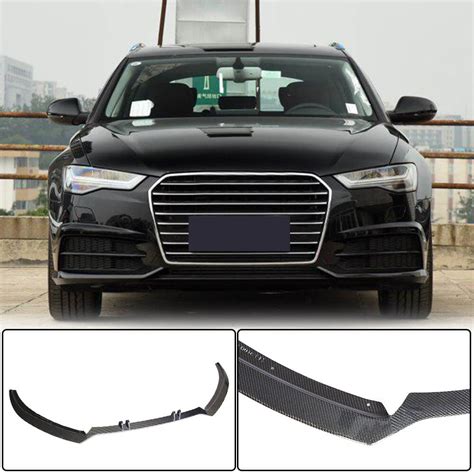 Audi A6 Sline S6 Carbon Fiber Front Bumper Lip Spoiler Exterior Mods