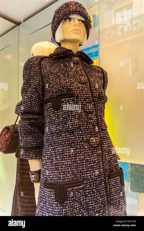 Paris, France, Fashion Window Display, Inside Luxury Brands Store, Chanel STORE FRONT, Mannequin ...