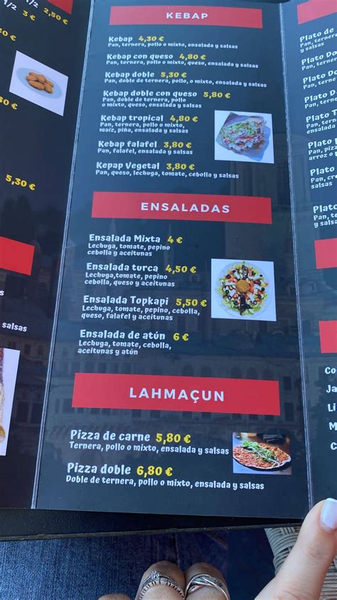 Menu at Döner Kebap Topkapi restaurant Alcorcón