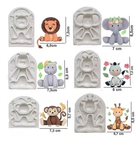 Molde Silicone Safari Girafa Cute Hb Formas E Cortadores