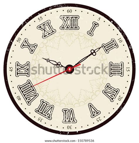 Vector Old Vintage Clock Face Stock Vector Royalty Free 150789536