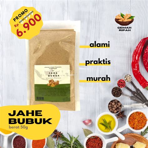 Jual JAHE BUBUK ASLI ISI GRAM KUALITAS PREMIUM BUMBU DAPUR REMPAH