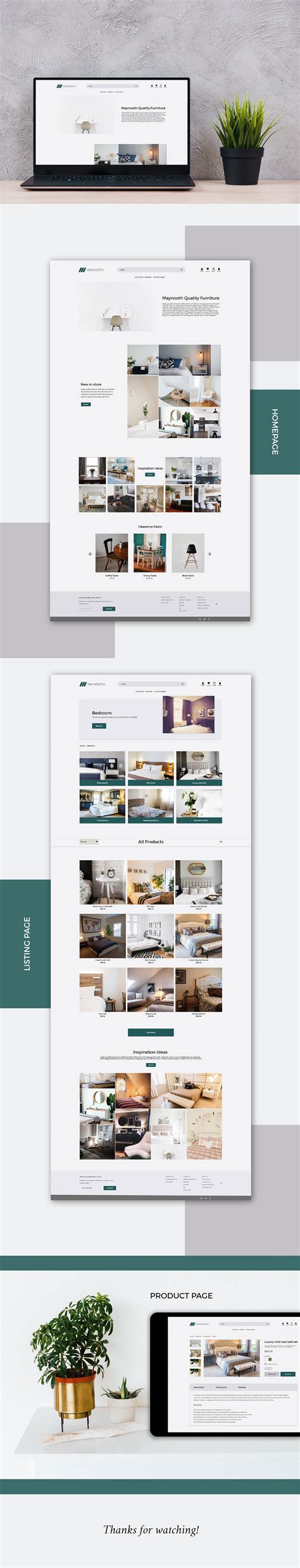 Furniture website design concept on Behance