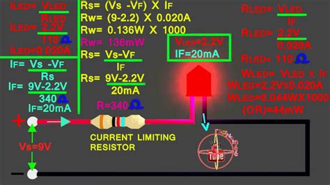 Led 9v Circuit Calculation How To Calculate Led Series Resistor Watts