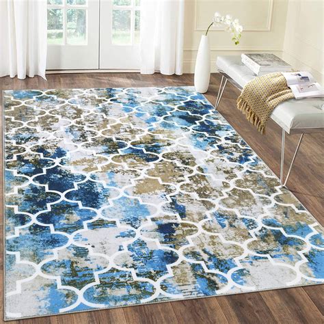 GlowSol 9 X 12 Large Area Rug Modern Geometric Area Rug Soft