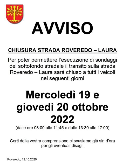 Chiusura Strada Associazione Pro Laura