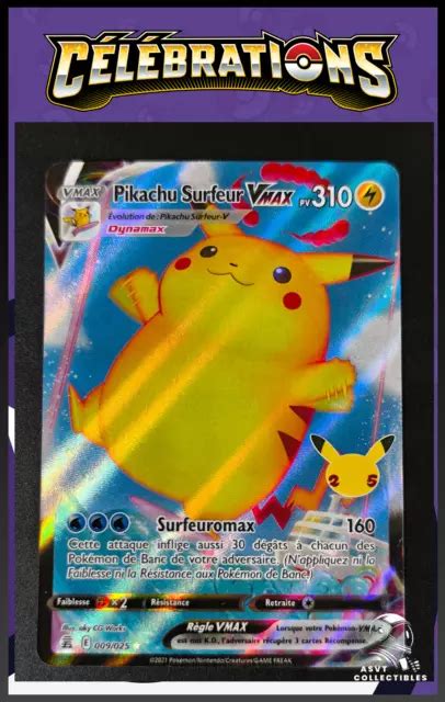 Carte Pok Mon Pikachu Surfeur Vmax Eb C L Brations Ans Eb