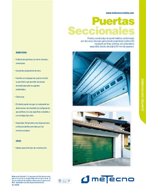 Pdf Ficha Tecnica Puertas Seccionales Dokumen Tips