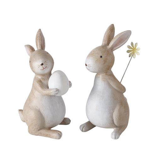 Boltze Figur Hase Knuffe Mit Ei Braun Cm Hoch