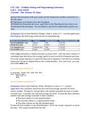 Csc Dano Lab Docx Csc Problem Solving And Programming