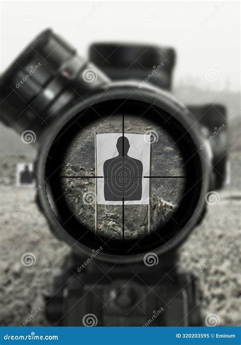 Sniper Rifle Scoping Target View, Stock Image - Image of optical ...