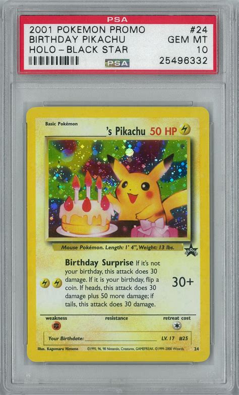 Pokemon Black Star Promo Birthday Pikachu Holo Rare Psa Da Card