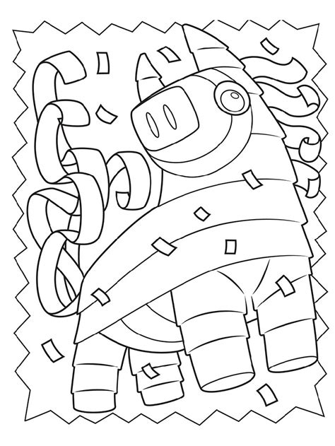 Printable Pinata Coloring Page Coloring Pages