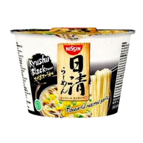 Nissin Kyushu Black Flavour Roasted Garlic Black Bowl Noodles Mee