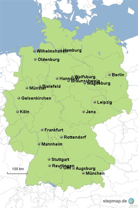 StepMap Standorte Landkarte für Deutschland