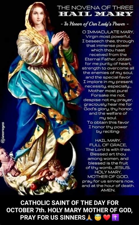 THE NOVENA OF THREE HAIL MARY In Honor Of Our Lady S Power O