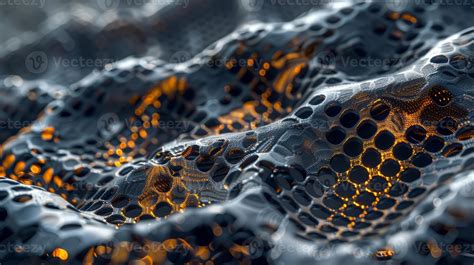 The rough and uneven topography of the graphene layers highlighting the