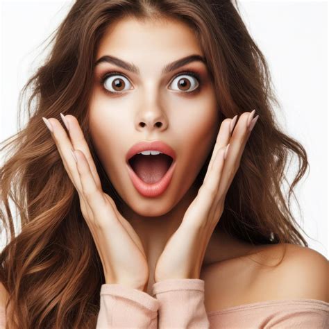 Premium Photo Woman Expressing Surprise And Shock Emotion With Her Mouth Open And Big Wide