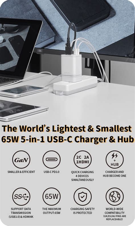 ADPDOCK 65W USB C GaN Charger And Connection Hub Geeky Gadgets