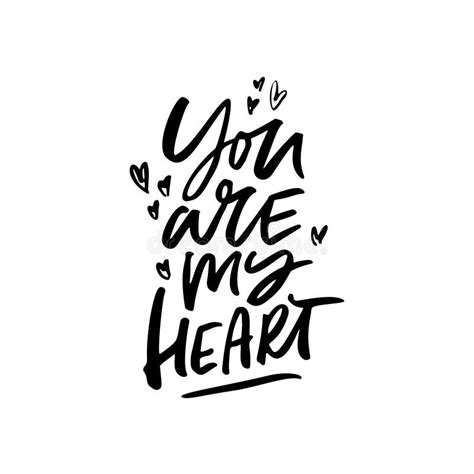 You Are My Heart Hand Drawn Message Stock Vector Illustration Of