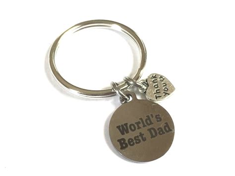 Worlds Best Dad Keychain From Kids Father Split Ring Etsy