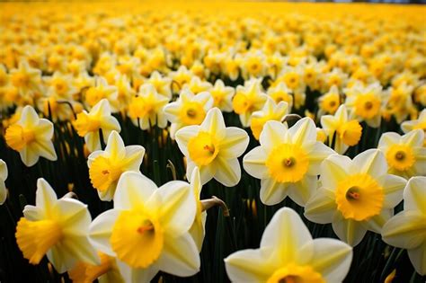 Premium AI Image | Photo of A sea of daffodils in early spring Flower ...