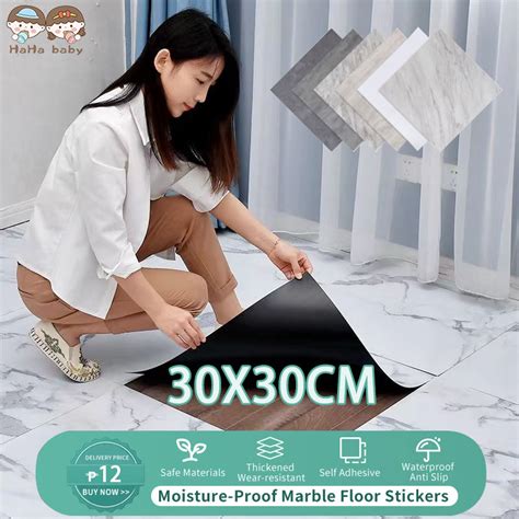 Haha Baby Vinyl Tiles Floor Stickers Self Adhesive Waterproof Marble