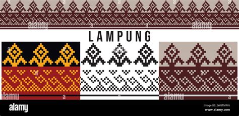 vector illustration art of Lampung's traditional tapis motif. Lampung ...