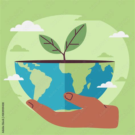 Save Planet Hands Holding Globe Earth Earth Day Concept For Poster