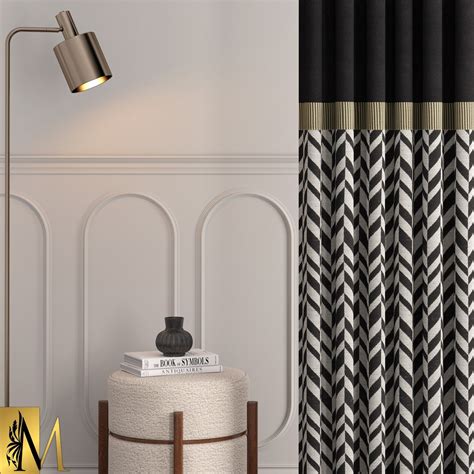 Black Gold White Gray Brown Curtains, Curtains Panel, Modern Curtains ...