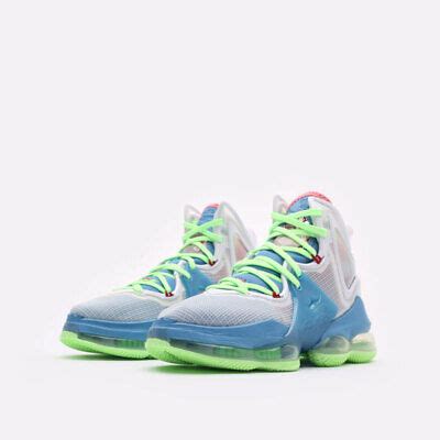 Nike Lebron XIX Trainers Dutch Blue Lime Glow DC9339 400 White Blue