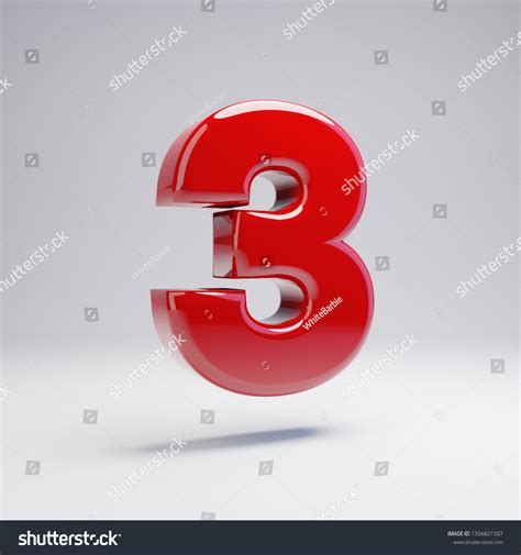 Volumetric Glossy Red Number 3 Isolated Stock Illustration 1356821507 | Shutterstock