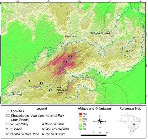 The Chapada Dos Veadeiros National Park Boundaries Topography And