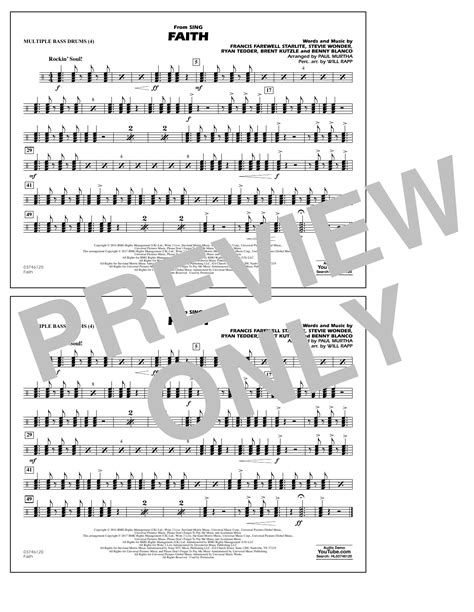 Faith From Sing Multiple Bass Drums By Paul Murtha Sheet Music For Marching Band At Sheet