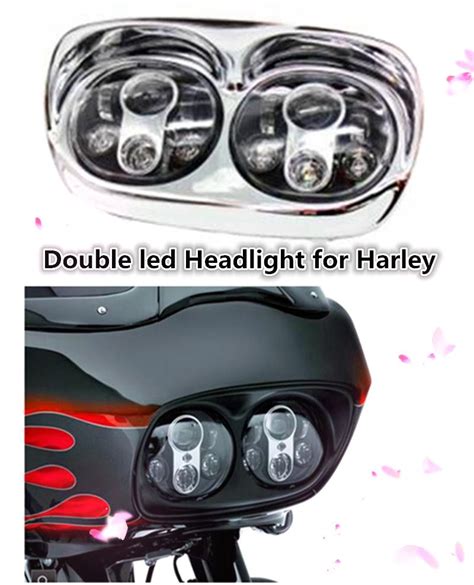 Motos Accessories Road Glide Led Headlight High Low Beam Double Headlight For Harley Dual Led