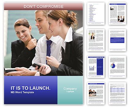 Team Preparing Business Presentation Word Template & Design ID 0000012304 - SmileTemplates.com