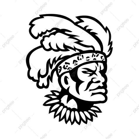 Mascot Icon Illustration Of Head Of An African Zulu Warrior Wearing