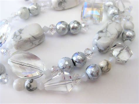 Howlite & Crystal Bead Necklace