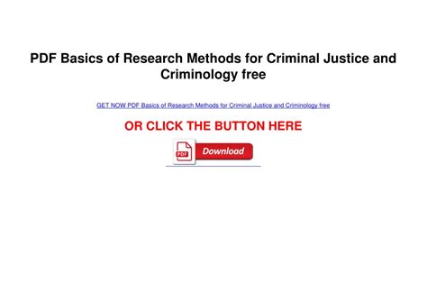 Ppt Pdf Basics Of Research Methods For Criminal Justice And