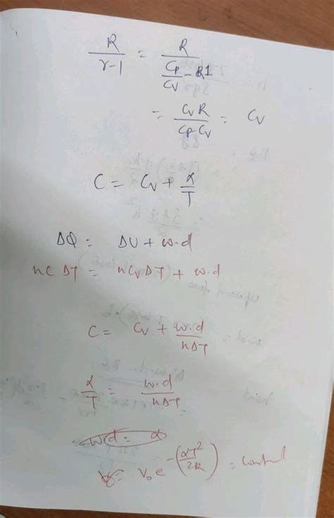 The molar heat capacity of an ideal gas in a process varies as C = C v ...