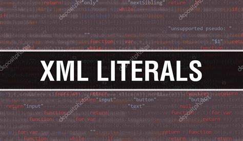 XML Literals with Binary code digital technology background en inglés