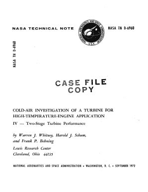 Fillable Online Ntrs Nasa Two Stage Turbine Performance Nasa