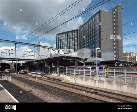 Welcome To Leeds Sign On Platform At Leeds Railway Station Yorkshire