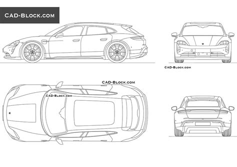 Porsche Taycan Gts Cross Turismo Vector Drawing