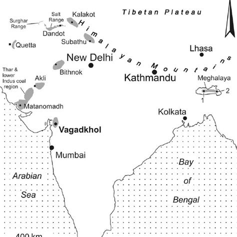 Map Of The Indian Subcontinent Showing Distribution Of Plant