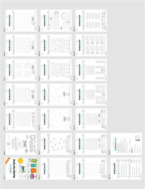 Mathe Hundertertafel Hunderterfeld 20 Arbeitsblätter