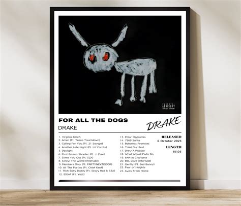 Drake Album Poster Cover, Drake Poster, For All The Dogs Album Poster sold by Carla Soares | SKU ...