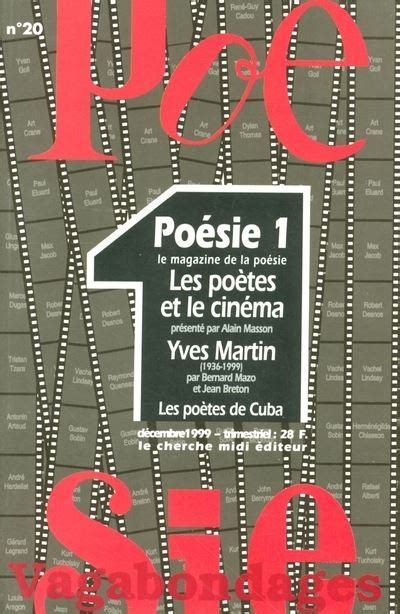 Revue Poésie Vagabondages numéro 20 Les poètes et le cinéma Poésie 1