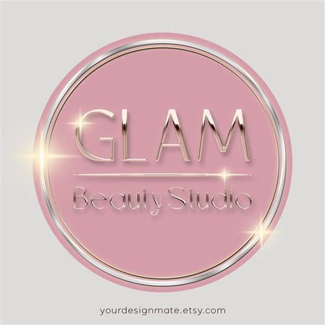 Pink Beauty Logo Rose Gold Logo Luxury Logo Glam Logo Cosmetics