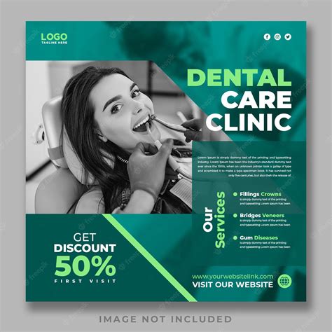 Premium PSD | Dentist and dental clinic social media post template